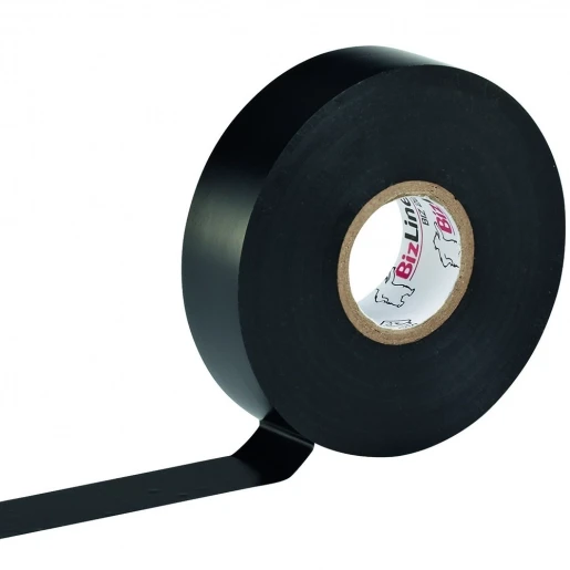 Bizline zelfklevende tape 19mmx20m ongevulkaniseerd rubber Zwart
