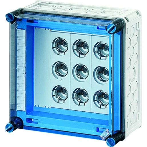 Hensel Enymod Mi Zekeringkast 3P DIII E33 op Rail 630a 5P BM2 Schroefzekering 3x63A 300x300x170mm MI 3285
