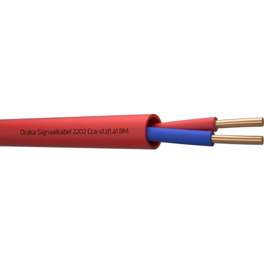 Draka 2200 BM Cca signaalkabel 2x0,8mm Rood - 500mtr
