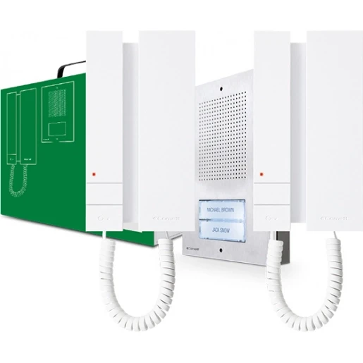 Comelit MINIkit Tweevoudige audio kit 5-draads mini extra voeding 3 DIN 2 binnenposten KAE5062