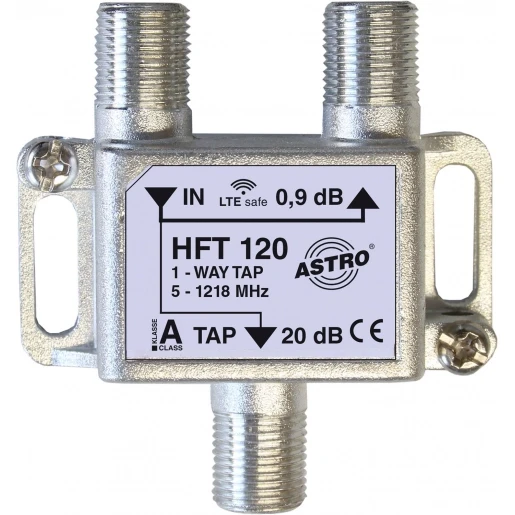 Astro Aftakelement 1-voudig 20db aftakdemping retourgeschikt met f-aans.
