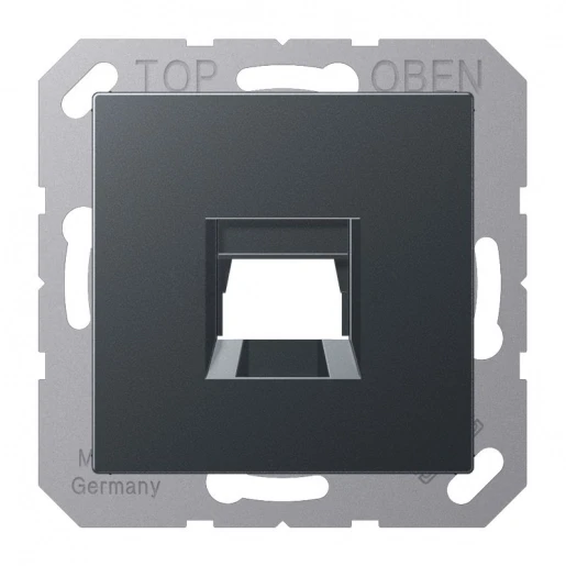 Jung A range centraalplaat- (onderdeel) afdekking a500 Modular-Jack 1 connector Zonder label antraciet A1569-15WEANM