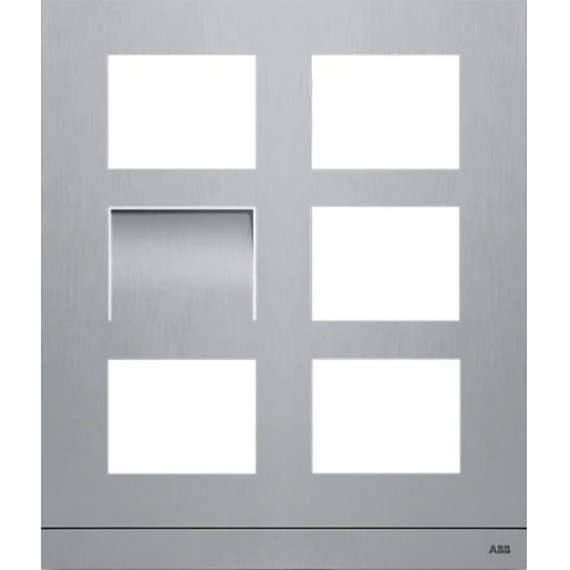 ABB Busch-Jaeger WELCOME IP KADER VIDEO BUITENPOST 6 MODULES MAAT 2/3 EDELSTAAL