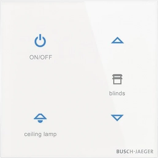 ABB Busch-Jaeger I-bus KNX Glas aanraaksensor KNX 4-voudig wit met tekstv IP20 2CKA006300A1561