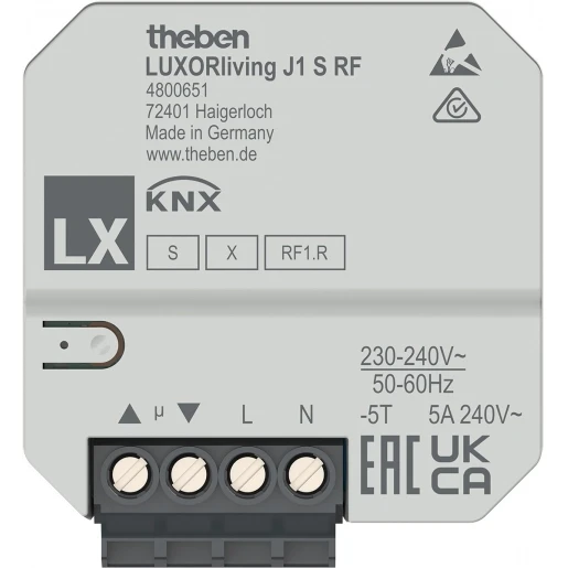 Theben LUXORliving 1-voudige RF jaloezoeactor inbouw (LUXORLIVING J1 S RF)