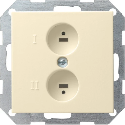 Gira System 55 wandcontactdoos Luidsprekeraansluiting Basiselement met centrale afdekplaat Zonder label wit 040201