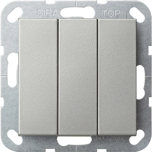 Gira System 55 wipdrukcontact maakcontact edelstaal inbouw groepen drukcontact Wip RVS 2844600