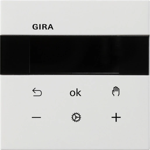 Gira F100 s3000 ruimtetemperatuurregelaar bluetooth zuiver wit enkelvoudig Glanzend wit RAL 9010 5394112