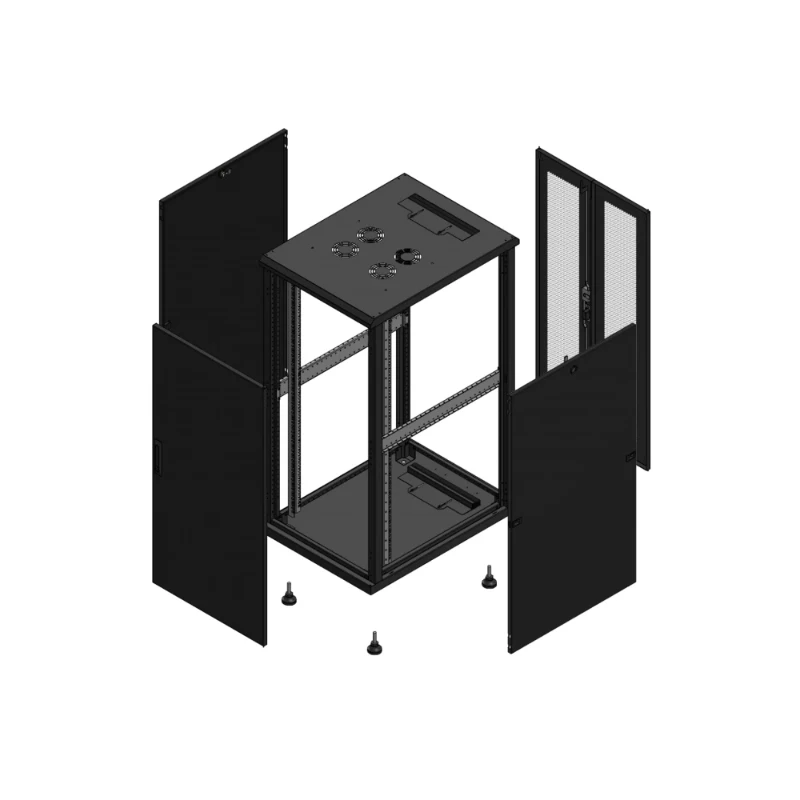 Gigamedia Vloer patchkast AV enkel TOL AR dubbel PER 19" 26HE 600x800mm Zwart GGM 702668PTSPPD