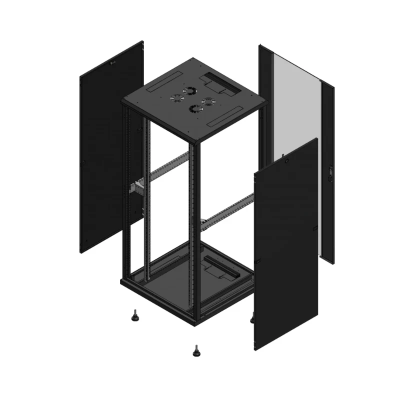Gigamedia Vloer patchkast SP AR enkel VER 19" 36HE 800x800mm Zwart GGM 703688SPPVS