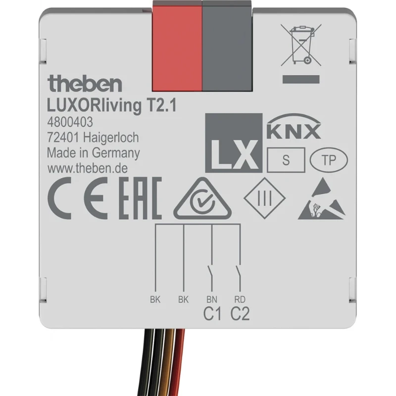 Theben LUXORliving T2 Impulsdrukker interface 2-voudig inbouw Data Secure (LUXORLIVING T2.1)