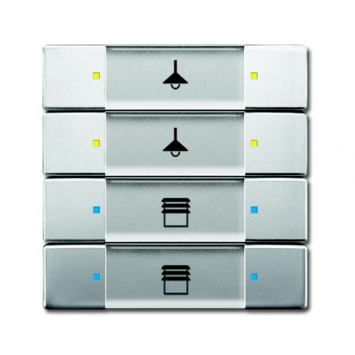 ABB Busch-Jaeger Pure stainless steel Tastsensor multifunctioneel KNX 8-voudig RVS met tekstv IP20 2CKA006117A0216