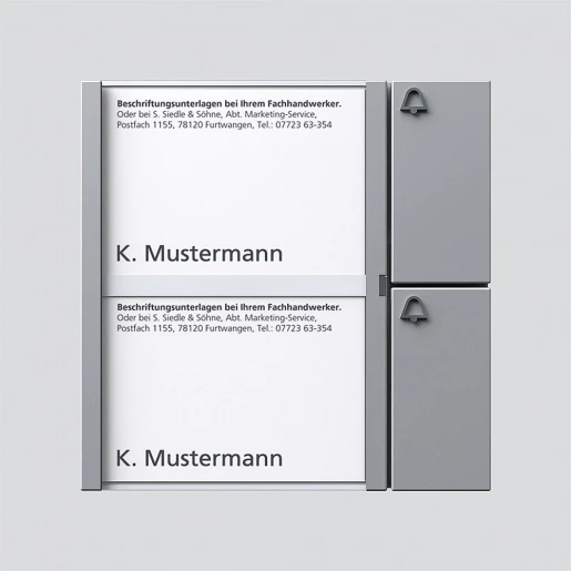 Siedle 1+n Toetsenmodule spreken/bellen kunststof 2-voudig zilver 200035520-00