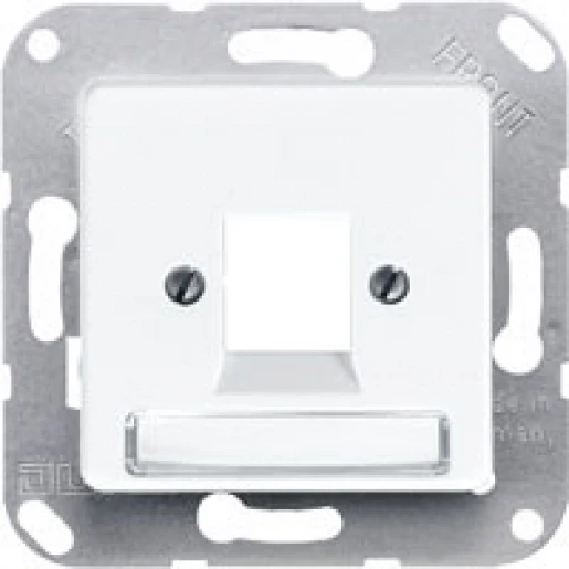 Jung Centraalplaat AMP Modular-Jack 1 connector Met label wit 169-1NFWEWW