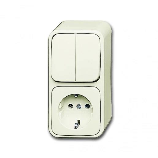 ABB Busch-Jaeger AP combinatie wandcontactdoos + ra serie ap opbouw wit IP20 2CKA001641A0190