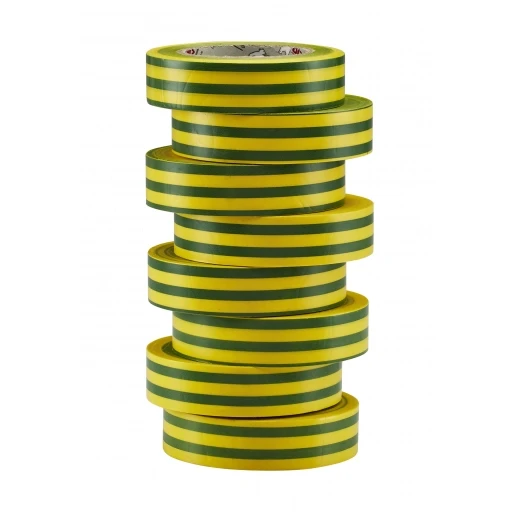 Bizline hoogwaardige vinyltape 15mmx10m groen/geel (1 rol)