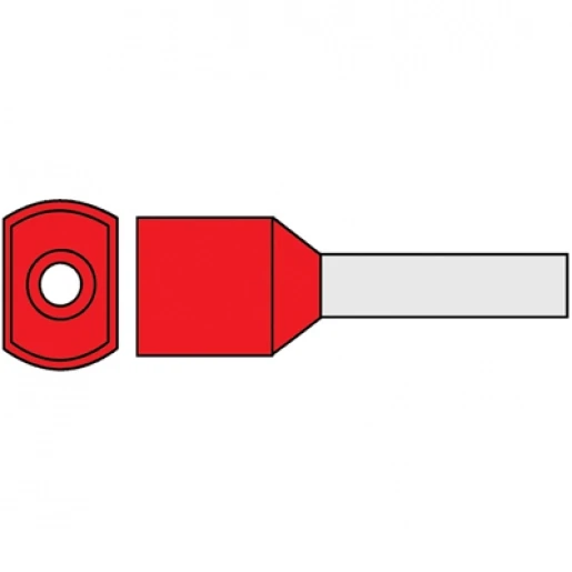 Klemko adereindhuls 1,5mm² 8mm Geïsoleerd Rood