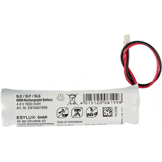 Esylux SLE/SLF Oplaadbare batterij 4.8V 1600mAh Nikkel-Metaal-Hydride 103x30x15mm EN10061998