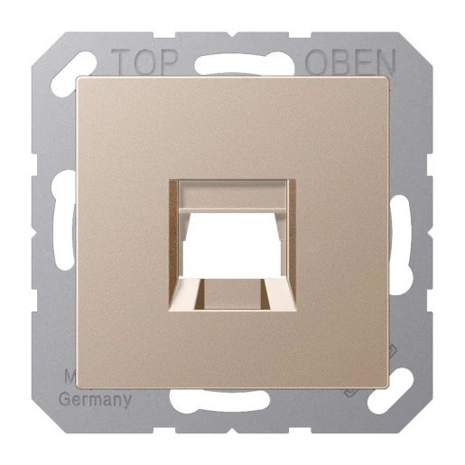 Jung A range centraalplaat- (onderdeel) afdekking champagnekleu a500 Modular-Jack 1 connector Zonder label A1569-15WECH