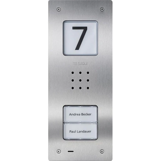 Siedle Audio-deurstation conpact 2 beltoetsen zilver IP54 Inbouw (stucwerk) 210009118-00