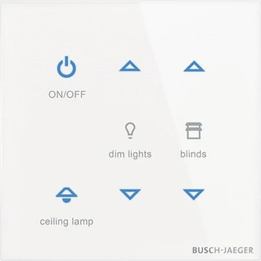 ABB Busch-Jaeger I-bus KNX Glas aanraaksensor KNX 6-voudig wit met tekstv IP20 2CKA006300A1562