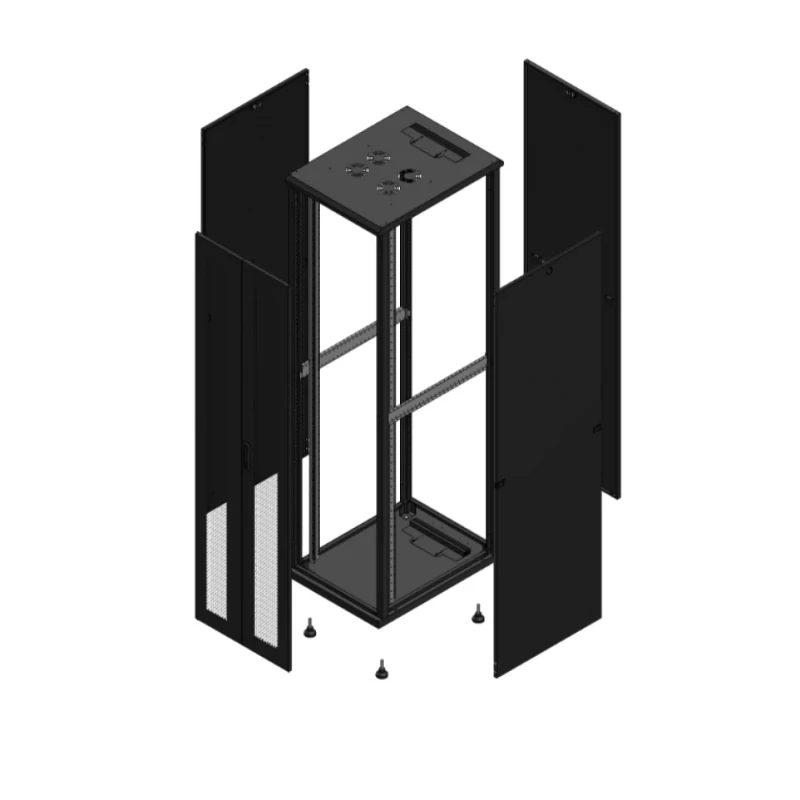 Gigamedia Vloer patchkast AV dubbel PER PAR 19" 47HE 600x800mm Zwart GGM 704768PPDPAR