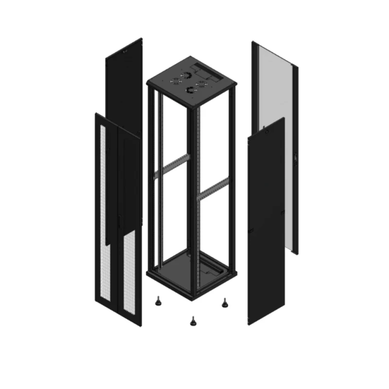 Gigamedia Vloer patchkast AV dubbel PER AR enkel VER 19" 47HE 600x600mm Zwart GGM 704766PPDPVS