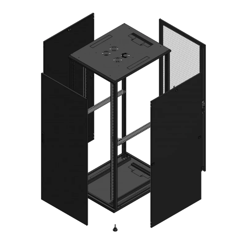 Gigamedia Vloer patchkast AV enkel TOL AR enkel PER 19" 42HE 800x1000mm Zwart GGM 7042810PTSPPS