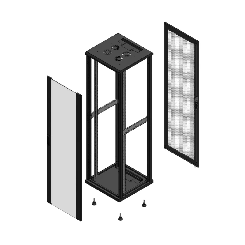 Gigamedia Vloer patchkast AV enkel VER AR enkel PER EX 19" 42HE 600x600mm Zwart GGM 704266PVSPPSEX
