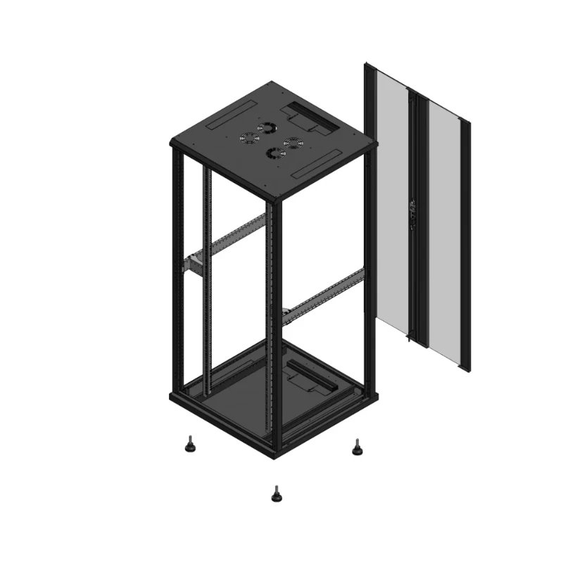 Gigamedia Vloer patchkast SP AR dubbel VER EX 19" 36HE 800x800mm Zwart GGM 703688SPPVDEX
