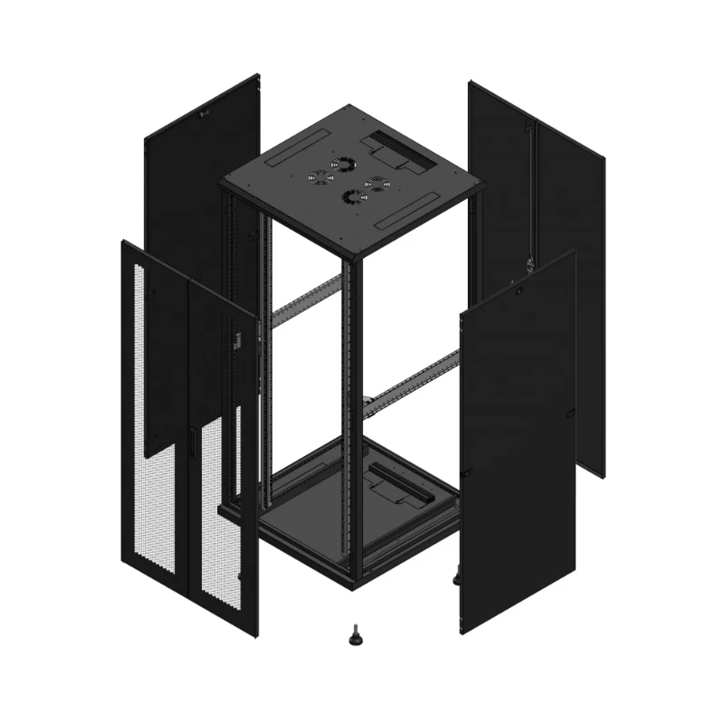 Gigamedia Vloer patchkast AV dubbel PER AR dubbel TOL 19" 36HE 800x800mm Zwart GGM 703688PPDPTD