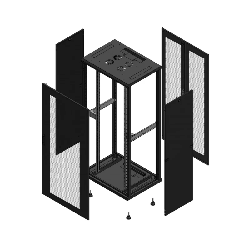 Gigamedia Vloer patchkast AV enkel PER AR dubbel PER 19" 36HE 800x600mm Zwart GGM 703686PPSPPD