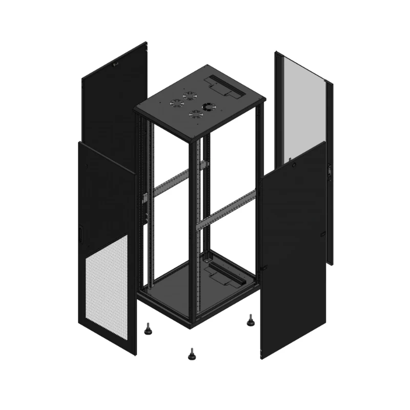 Gigamedia Vloer patchkast AV enkel PER AR enkel VER 19" 36HE 600x800mm Zwart GGM 703668PPSPVS