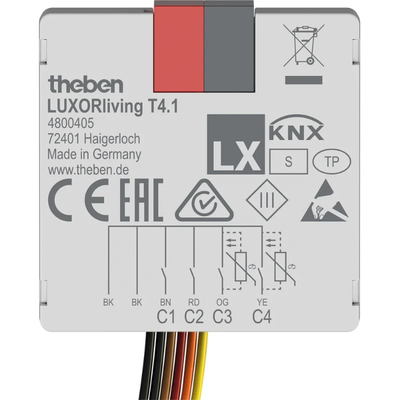 Theben LUXORliving T4 Impulsdrukker interface 4-voudig inbouw Data Secure (LUXORLIVING T4.1)