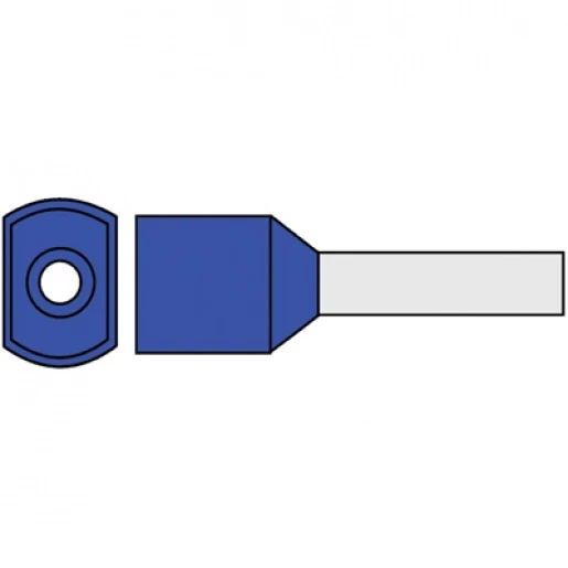 Klemko adereindhuls 16mm² 16mm Geïsoleerd Twin Blauw