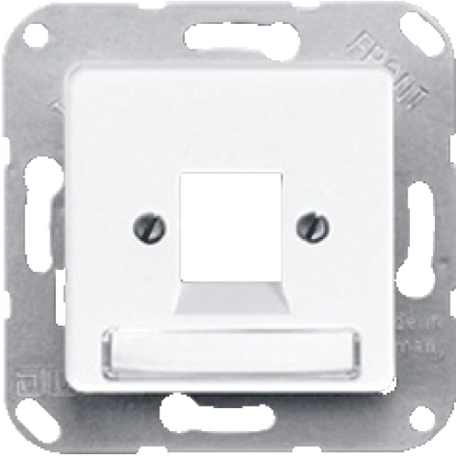 Jung afdekking alpine wit Modular-Jack 1 connector Met label wit 169-1NWEWW