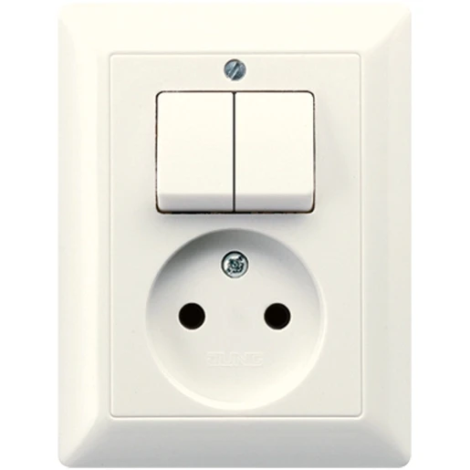 Jung AS range combinatie wandcontactdoos serie as500 inbouw wit IP20 AS5545EU