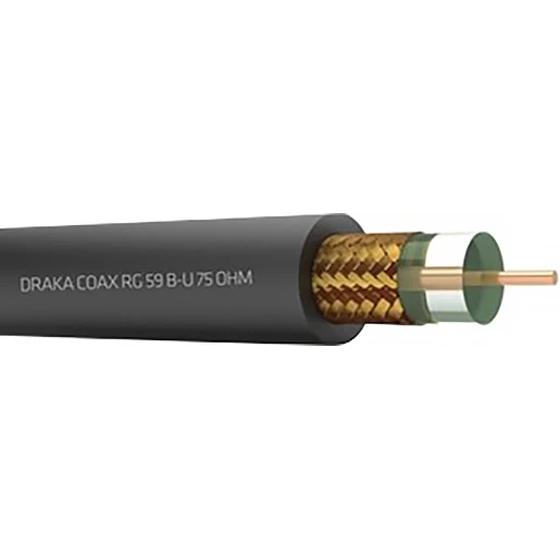 Draka Coaxkabel B/U 75Ohm Eca zwart PVC 0.58mm 113811NN
