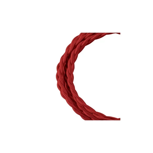 Bailey TEXTIELSNOER GEDRAAID ROOD 3 METER 2X0,75MM2 KOPERDRAAD MET TEXTIEL COATING STRIJKIJZER STOFKABEL