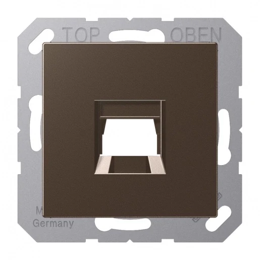 Jung A range centraalplaat- (onderdeel) afdekking mokkakleurig a500 Modular-Jack 1 connector Zonder label A1569-15WEMO