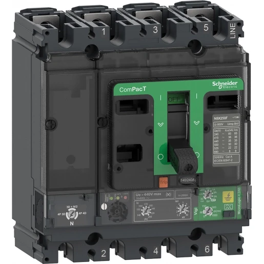 Schneider Electric NSX100F 36KA AC 4P4D 100A 4.2AB