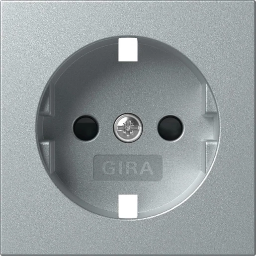 Gira System 55 wandcontactdoos ra sh aluminium 492126