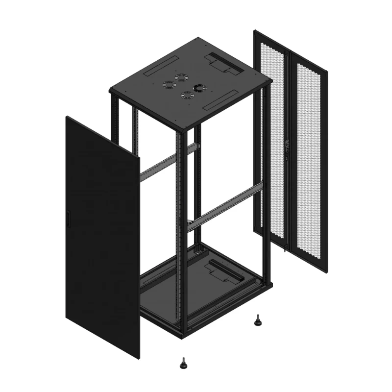 Gigamedia Vloer patchkast AV enkel TOL AR dubbel PER EX 19" 42HE 800x1000mm Zwart GGM 7042810PTSPPDEX
