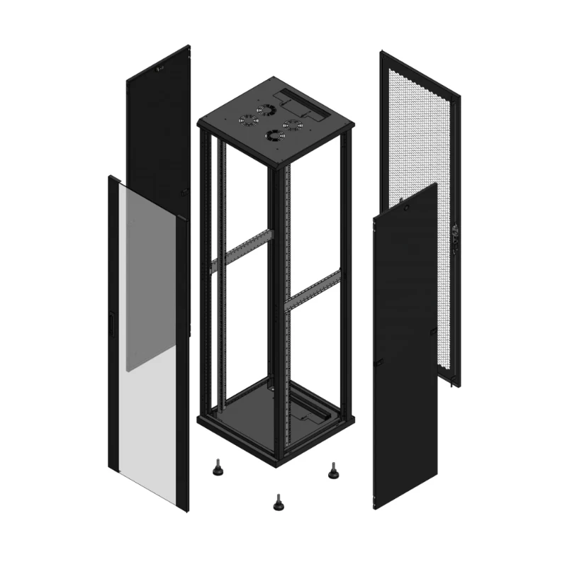 Gigamedia Vloer patchkast AV enkel VER AR enkel PER 19" 42HE 600x600mm Zwart GGM 704266PVSPPS