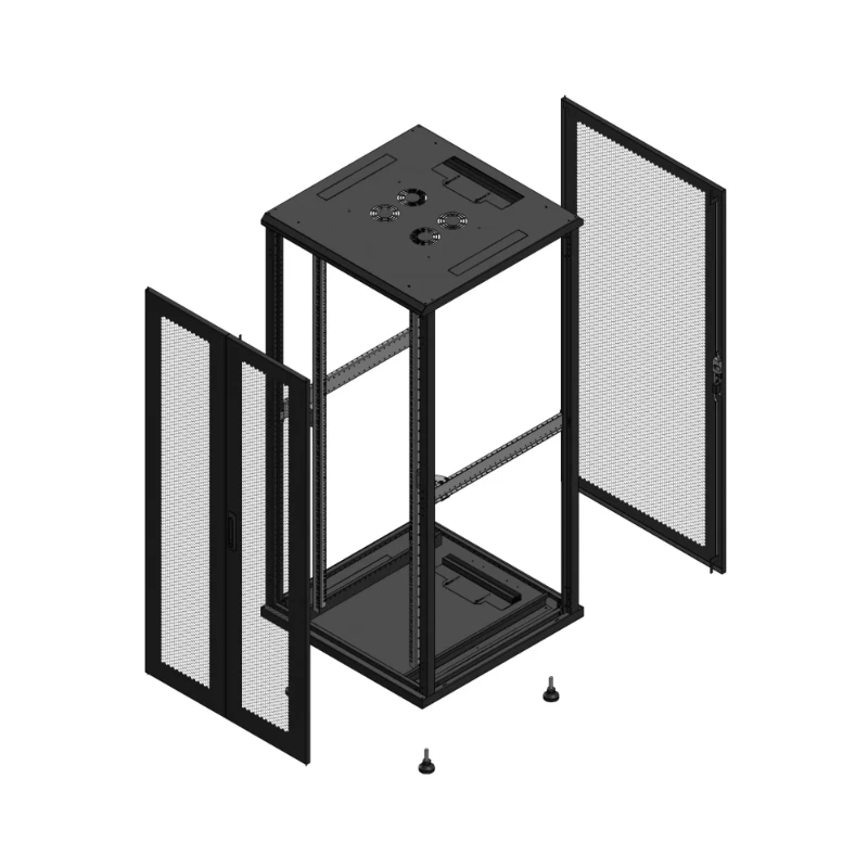Gigamedia Vloer patchkast AV dubbel PER AR enkel PER EX 19" 36HE 800x800mm Zwart GGM 703688PPDPPSEX