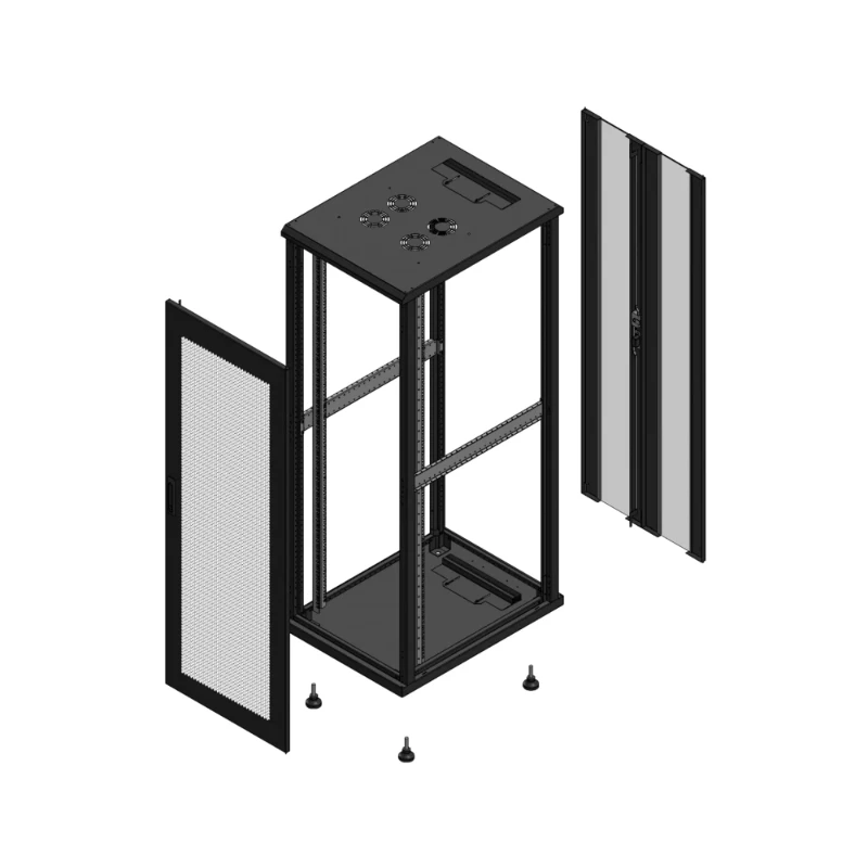 Gigamedia Vloer patchkast AV enkel PER AR dubbel VER EX 19" 36HE 600x800mm Zwart GGM 703668PPSPVDEX