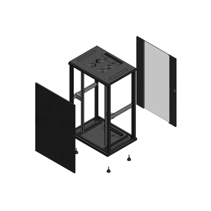 Gigamedia Vloer patchkast AV enkel TOL AR enkel VER EX 19" 26HE 800x600mm Zwart GGM 702686PTSPVSEX