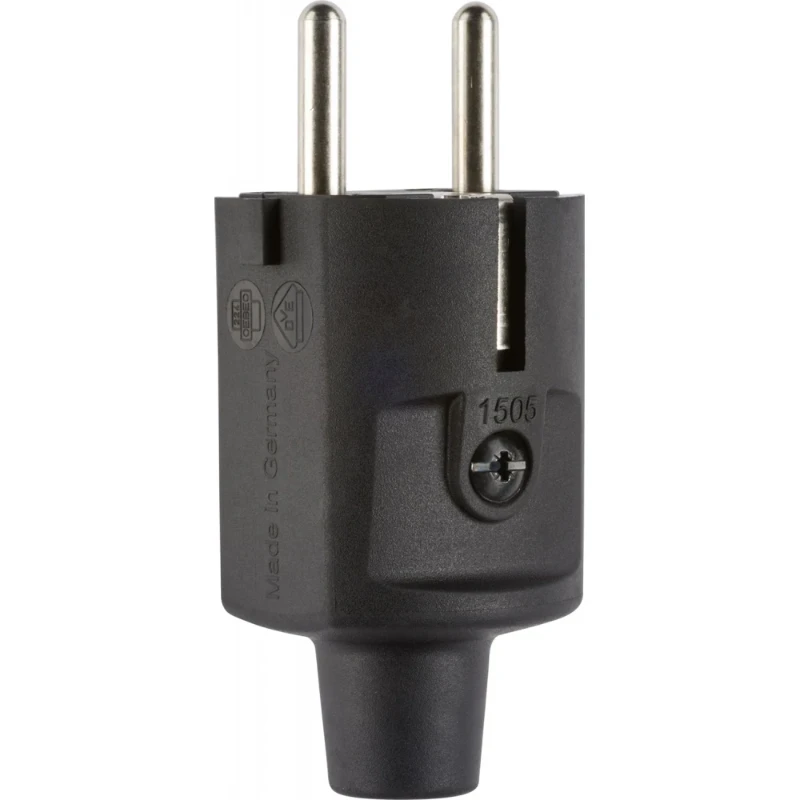 ABL Compact geaarde stekker schuko TPE zwart IP20 type 1505