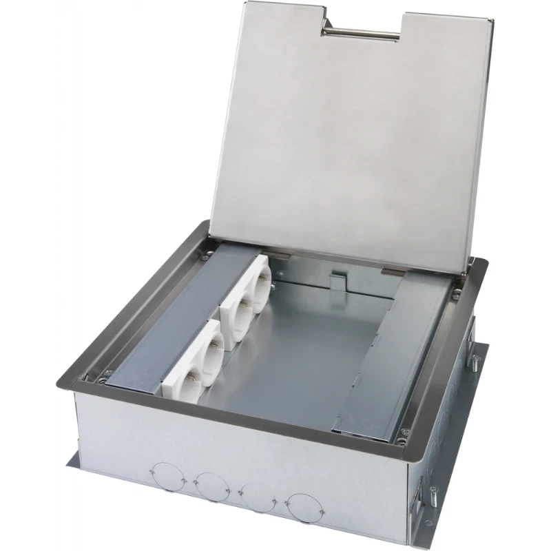 OCS Kruisdoos 2.0 4x 230V RA + 4x leeg RVS deksel met 15mm