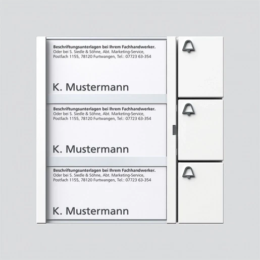 Siedle 1+n Toetsenmodule spreken/bellen kunststof 2-voudig wit 200035521-00